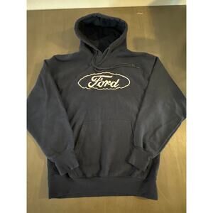 Steve & Barry’s Vintage Navy Blue Embroidered Ford Hoodie Men’s Size Small